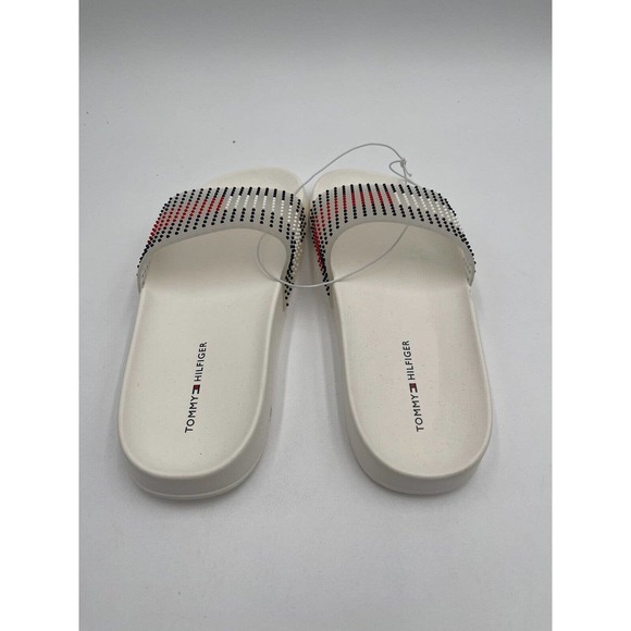 Tommy Hilfiger TWDEBLIN-X Women's Fashion Slides All White Logo US Size 6 M - Picture 7 of 9